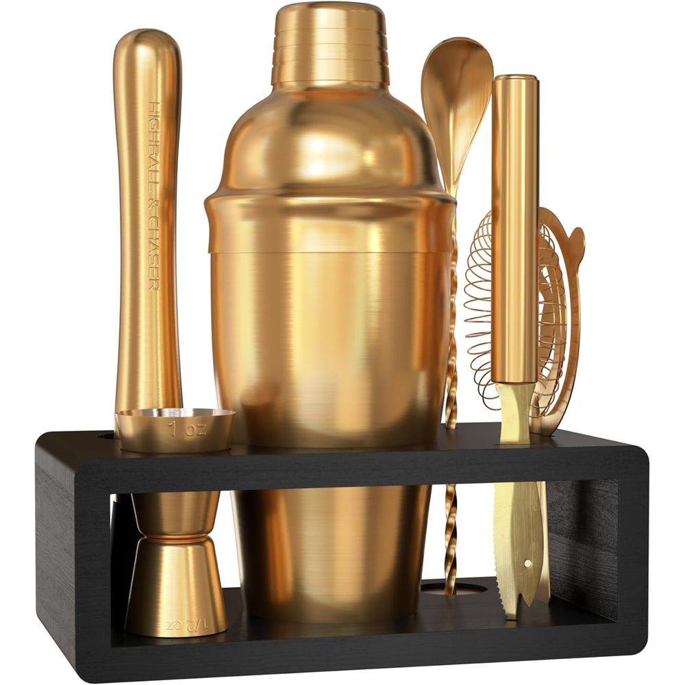 Cocktail Recipe Book - Cocktail Shaker Set: Bartender Kit or