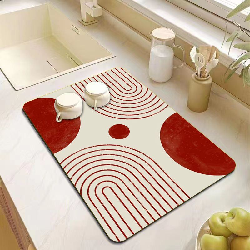 Bar Mat Rubber - Minimalist Guitar Kitchen Counter Mat Grey