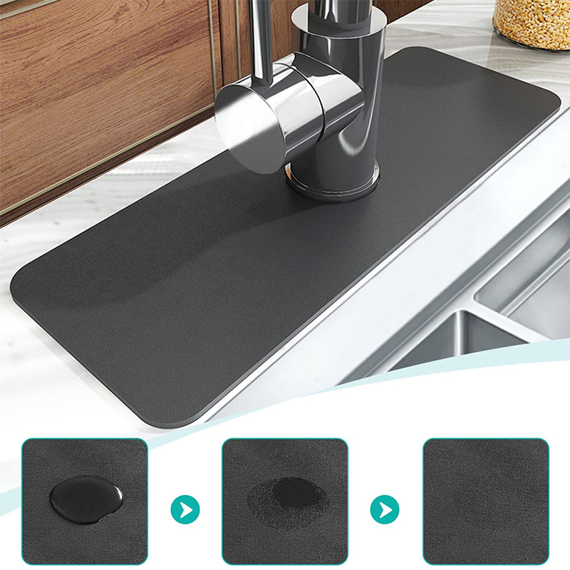 Bar Mat Rubber - Upgraded Diatomite Sink Splash Guard Kitchen