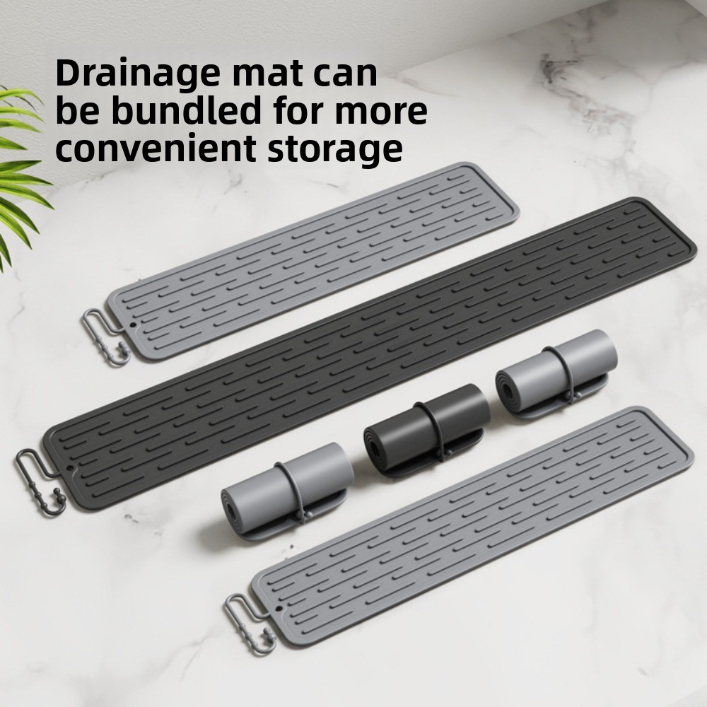 Bar Mat Rubber - Non-Slip Silicone Drying Mat Long Strip