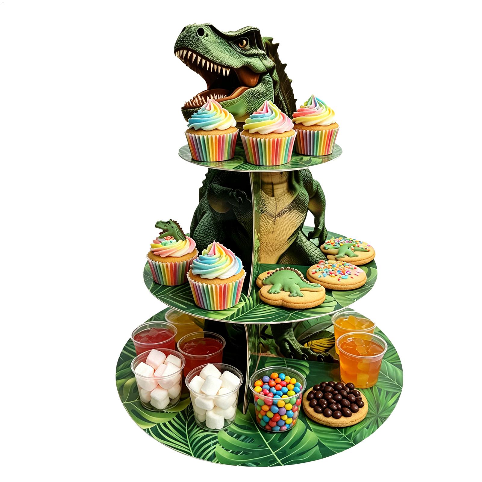 Cupcake Stand 3 Tiers Dinosaur - Home Bar Shelf 评论和价格