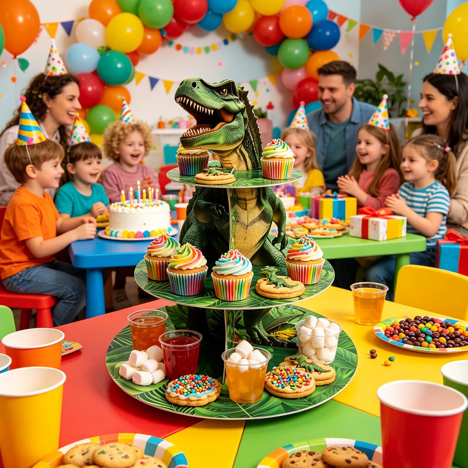 Cupcake Stand 3 Tiers Dinosaur - Home Bar Shelf 评论和价格
