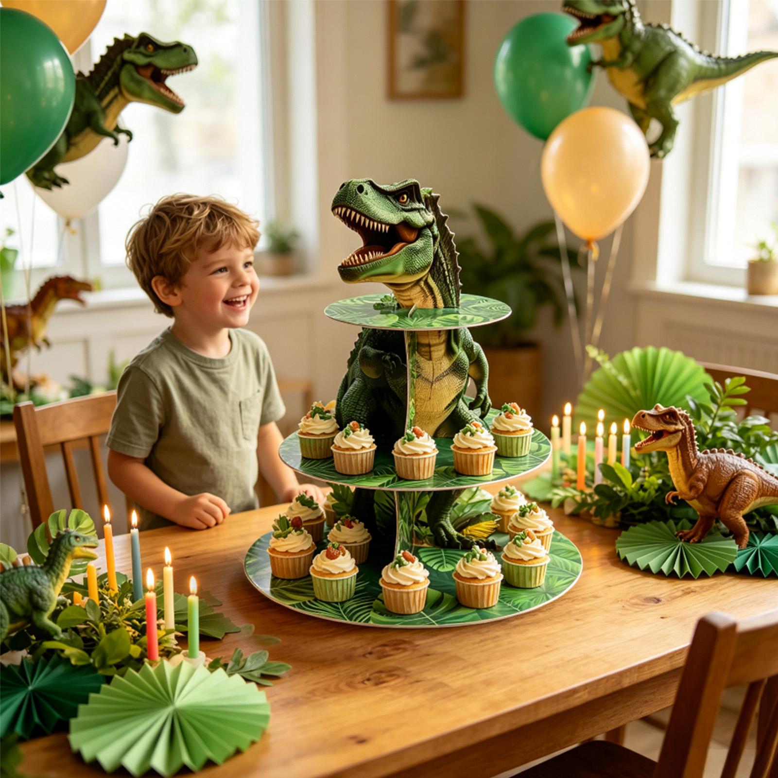 Cupcake Stand 3 Tiers Dinosaur - Home Bar Shelf 评论和价格