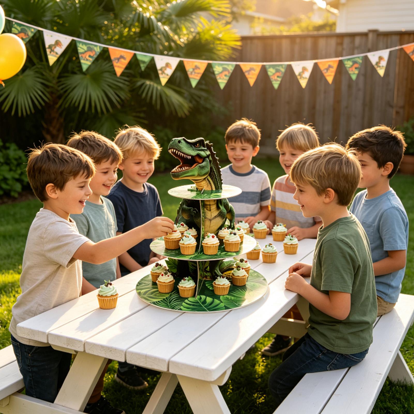 Cupcake Stand 3 Tiers Dinosaur - Home Bar Shelf 评论和价格