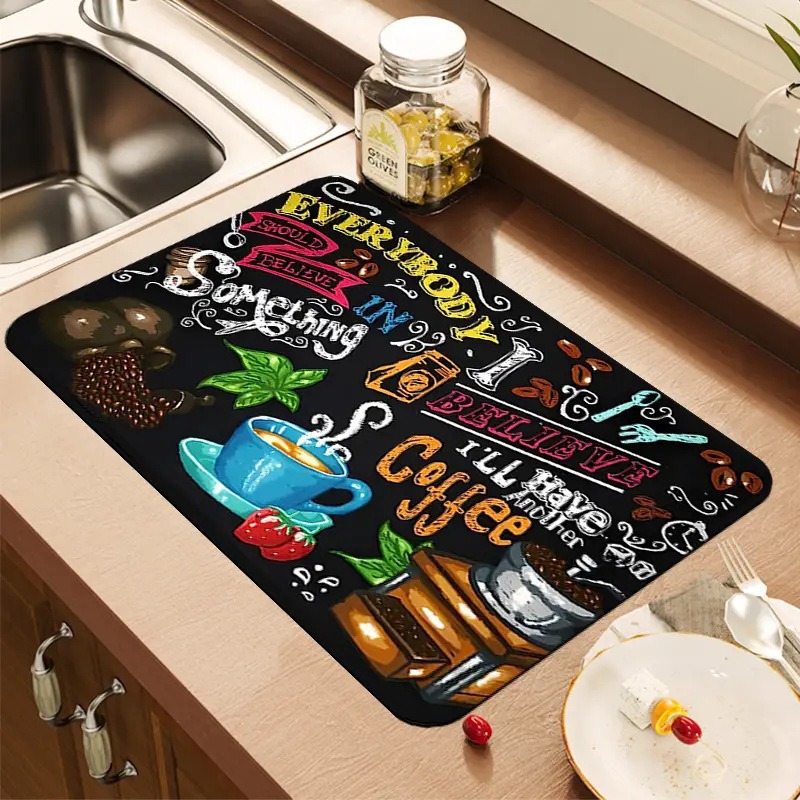 Creative Coffee Print Kitchen  - Bar Mat Rubber 评论和价格