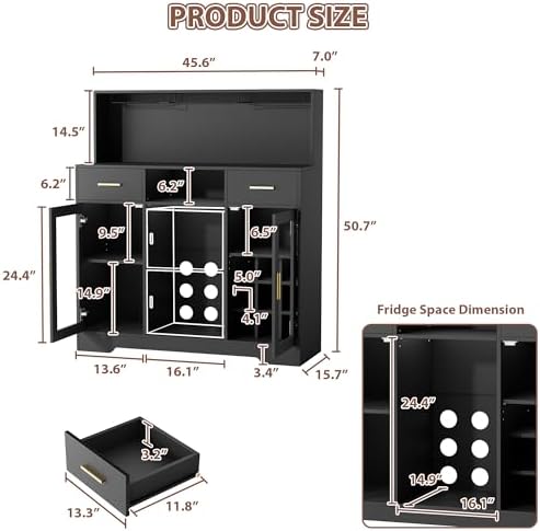 Mini Fridge Cabinet with Stora - Home Bar And Fridge 评论和价格