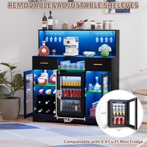 Mini Fridge Cabinet with Stora - Home Bar And Fridge 评论和价格