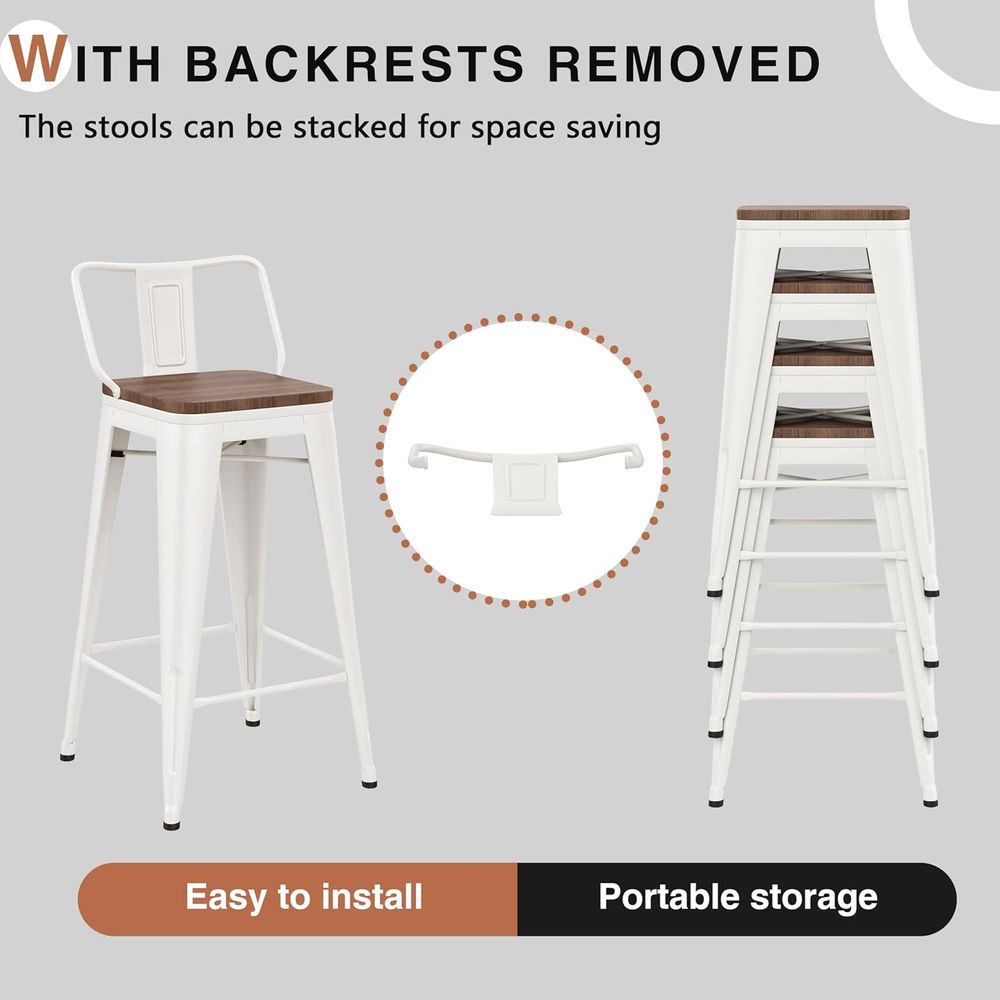 26 Inch Bar Stools Set o 4 Ind - Home Bar Stools 评论和价格