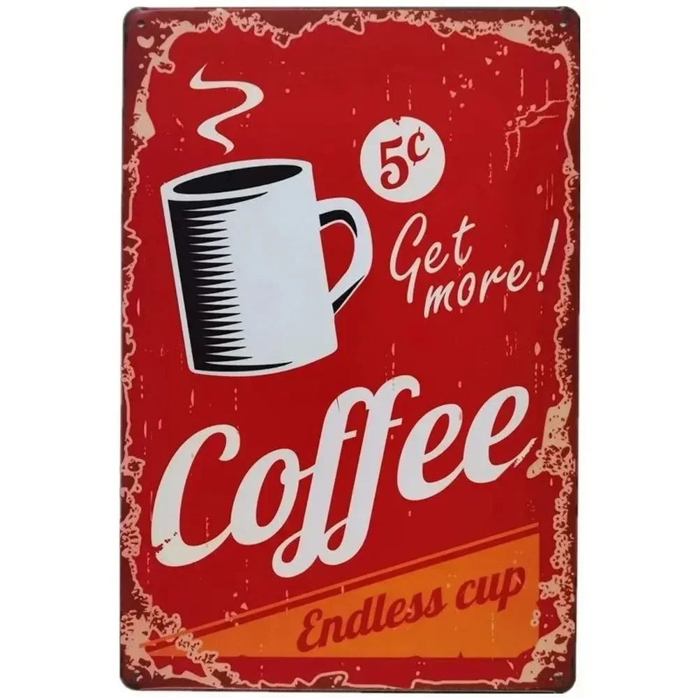 Plaque Metal Signs Drink Coffe - Home Bar Cafe 评论和价格