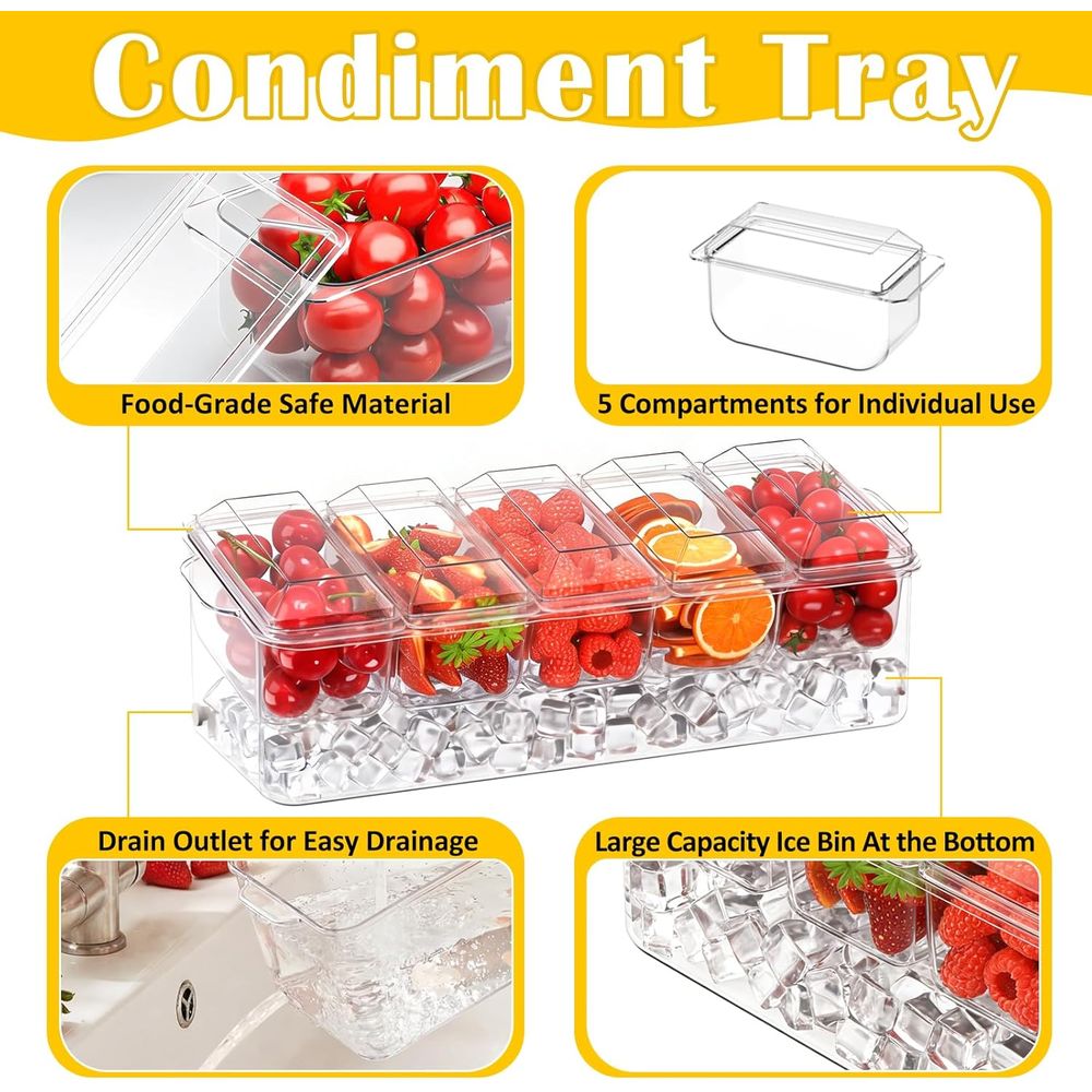 Condiment Tray, Chilled Server - Garnish Tray Set 评论和价格