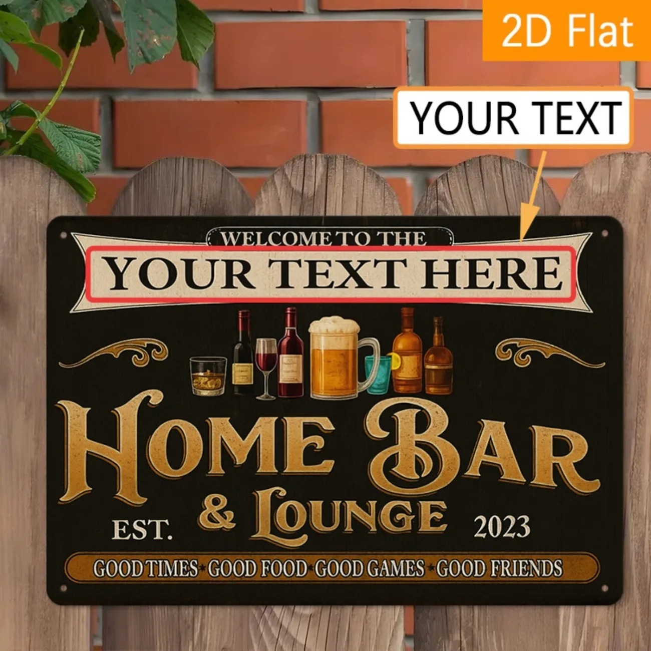 Custom Text Vintage Home Bar & - Home Bar Lounge 评论和价格