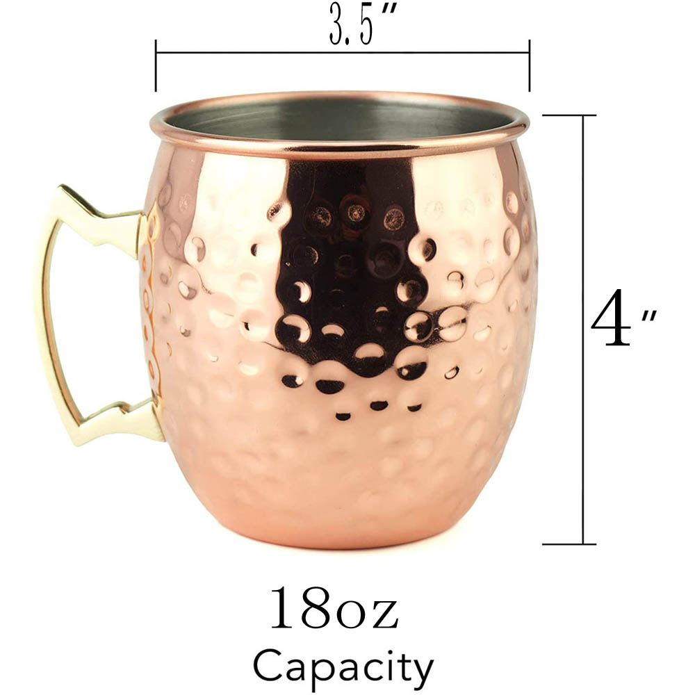 2pcs 100% Handmade 18oz Hammer - Mule Copper Mug 评论和价格