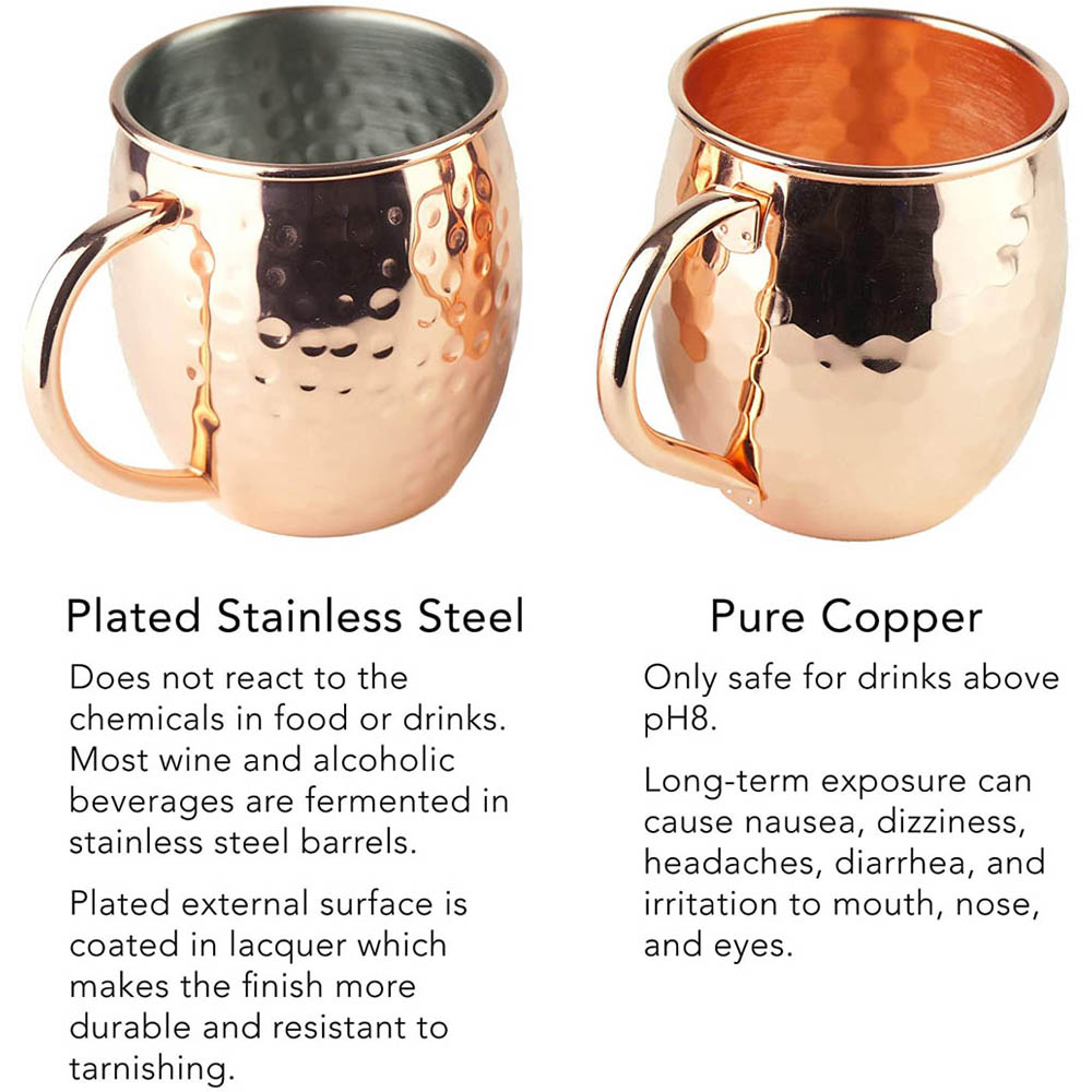 2pcs 100% Handmade 18oz Hammer - Mule Copper Mug 评论和价格