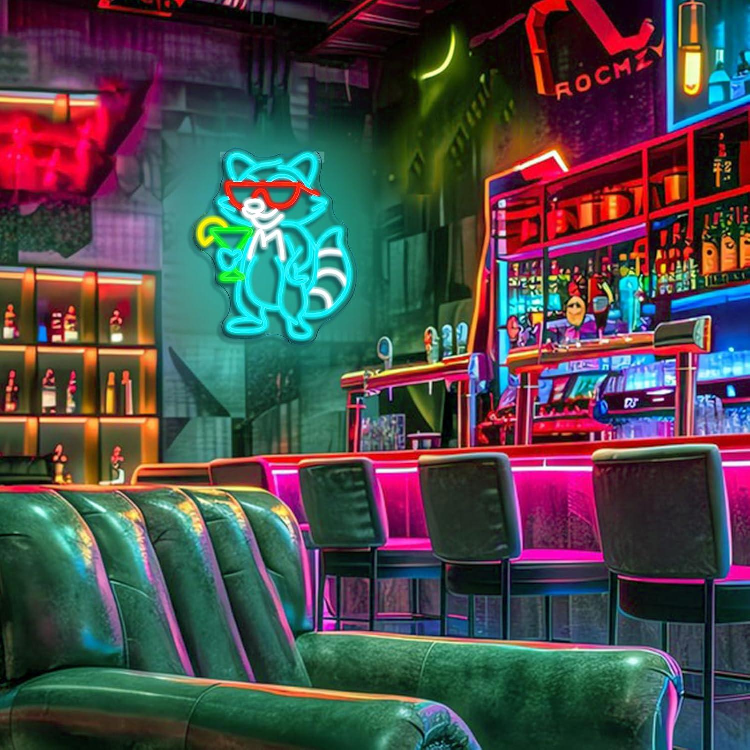 Raccoon With Sunglasses Cockta - Home Bar Lounge 评论和价格