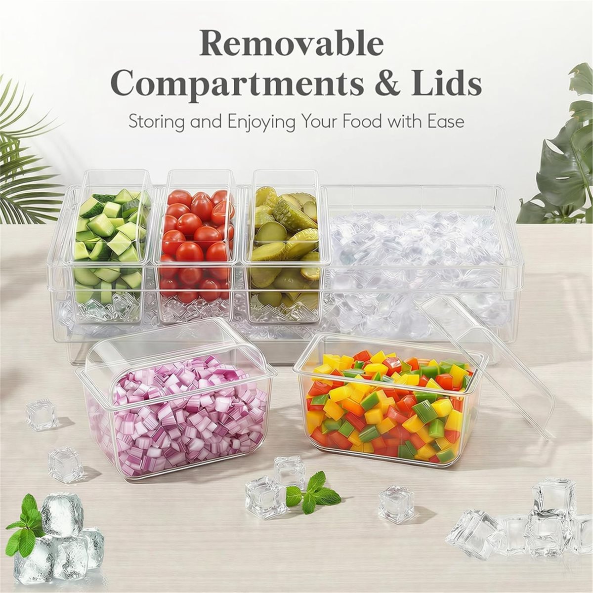 A1846K Chilled Condiment Conta - Garnish Tray Set 评论和价格