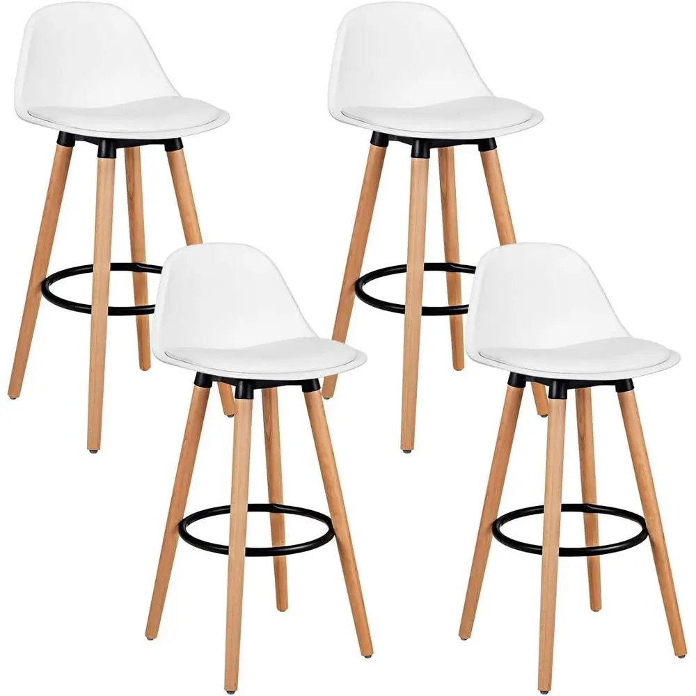 Set of 4 Bar Stools with PU Le - Home Bar Stools 评论和价格