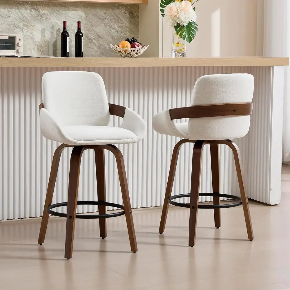 Beige Fabric Swivel Bar Stools - Home Bar Stools 评论和价格