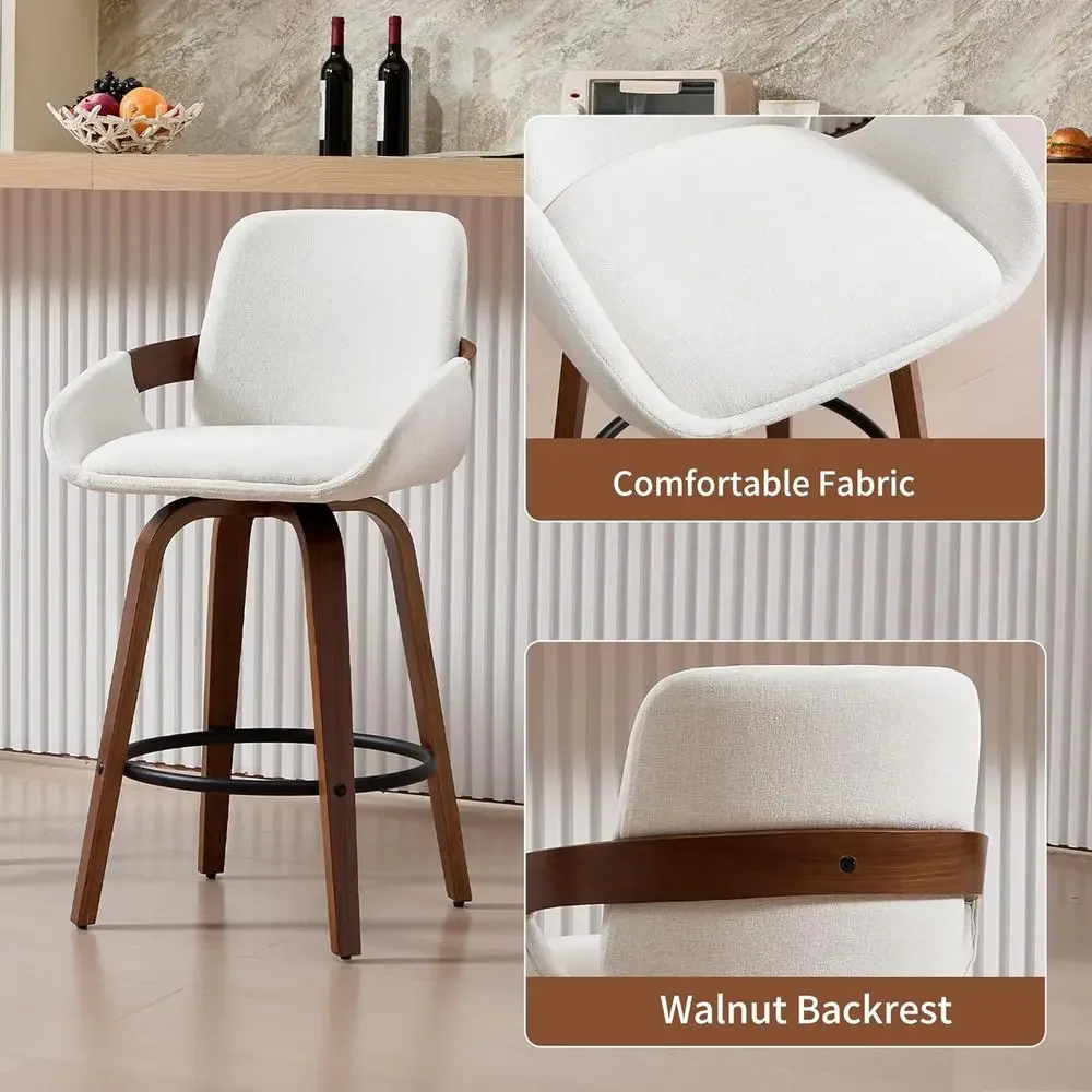 Beige Fabric Swivel Bar Stools - Home Bar Stools 评论和价格