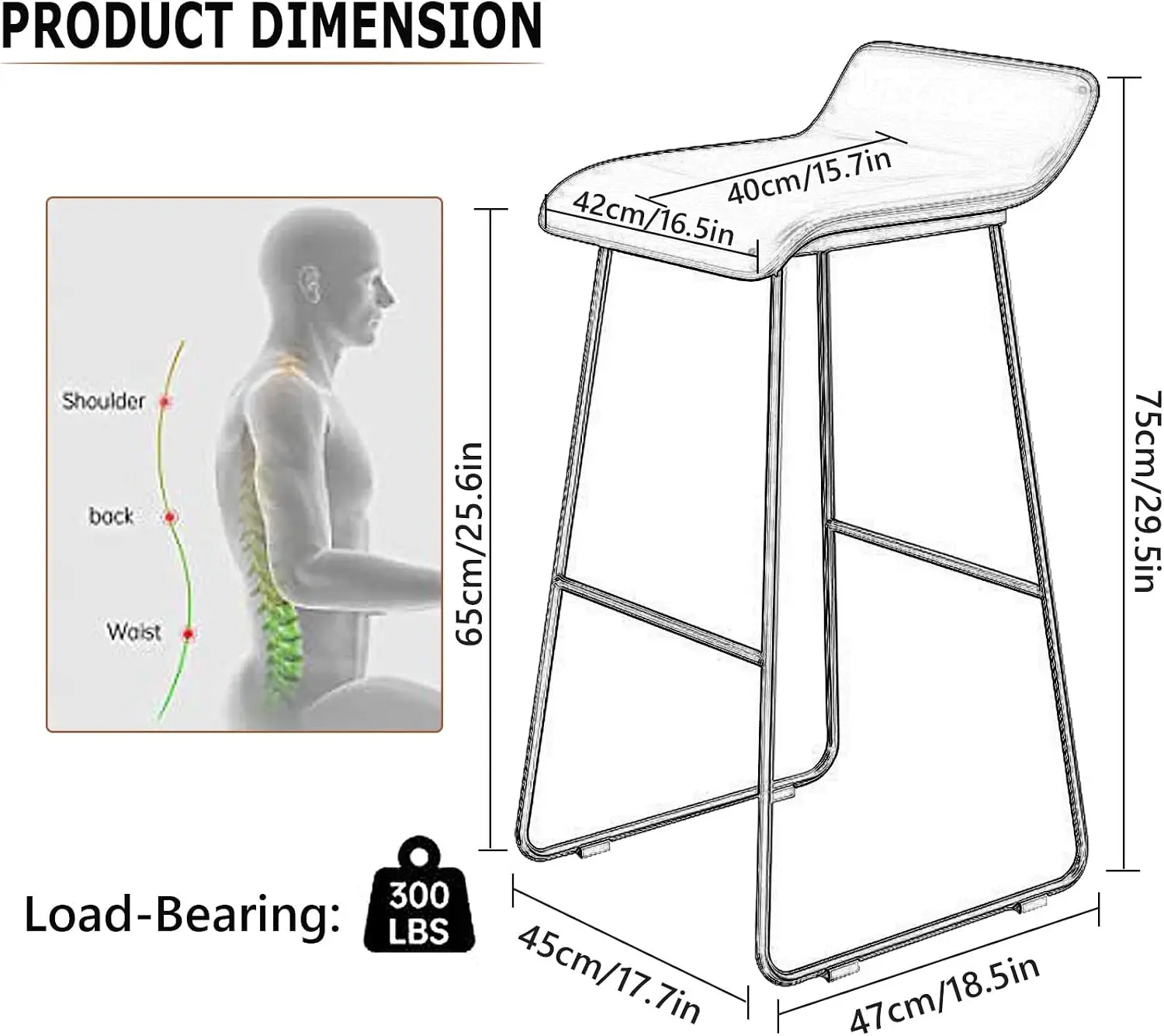 Bar Stools Industrial PU Leath - Home Bar Stools 评论和价格