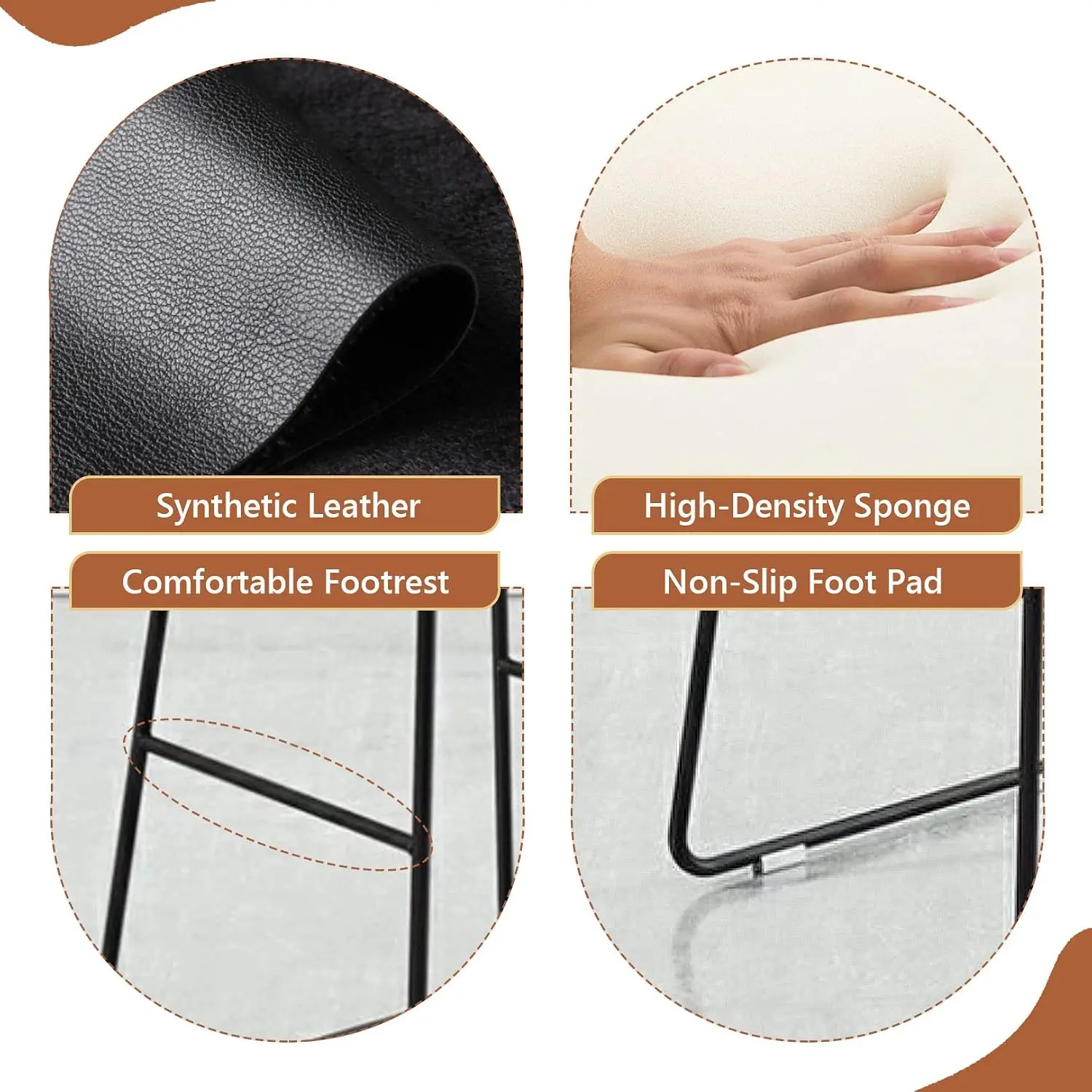 Bar Stools Industrial PU Leath - Home Bar Stools 评论和价格