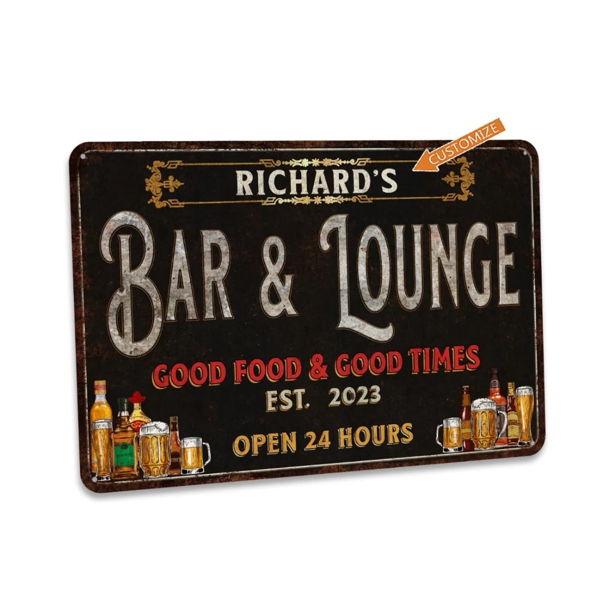 Custom Bar & Lounge Sign Bar a - Home Bar Lounge 评论和价格