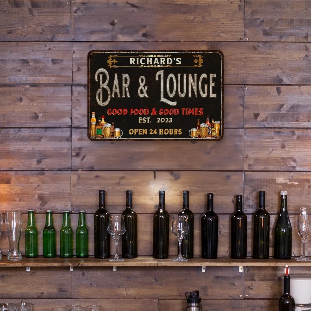 Custom Bar & Lounge Sign Bar a - Home Bar Lounge 评论和价格