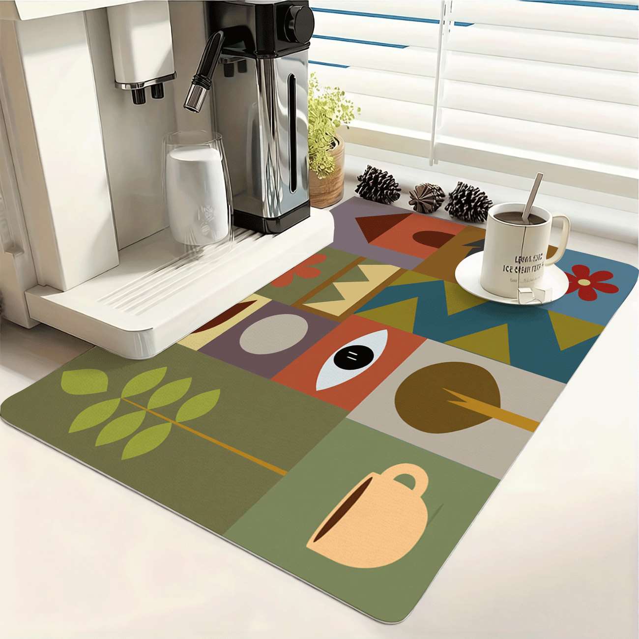 Mid-Century Modern Geometric P - Bar Mat Rubber 评论和价格