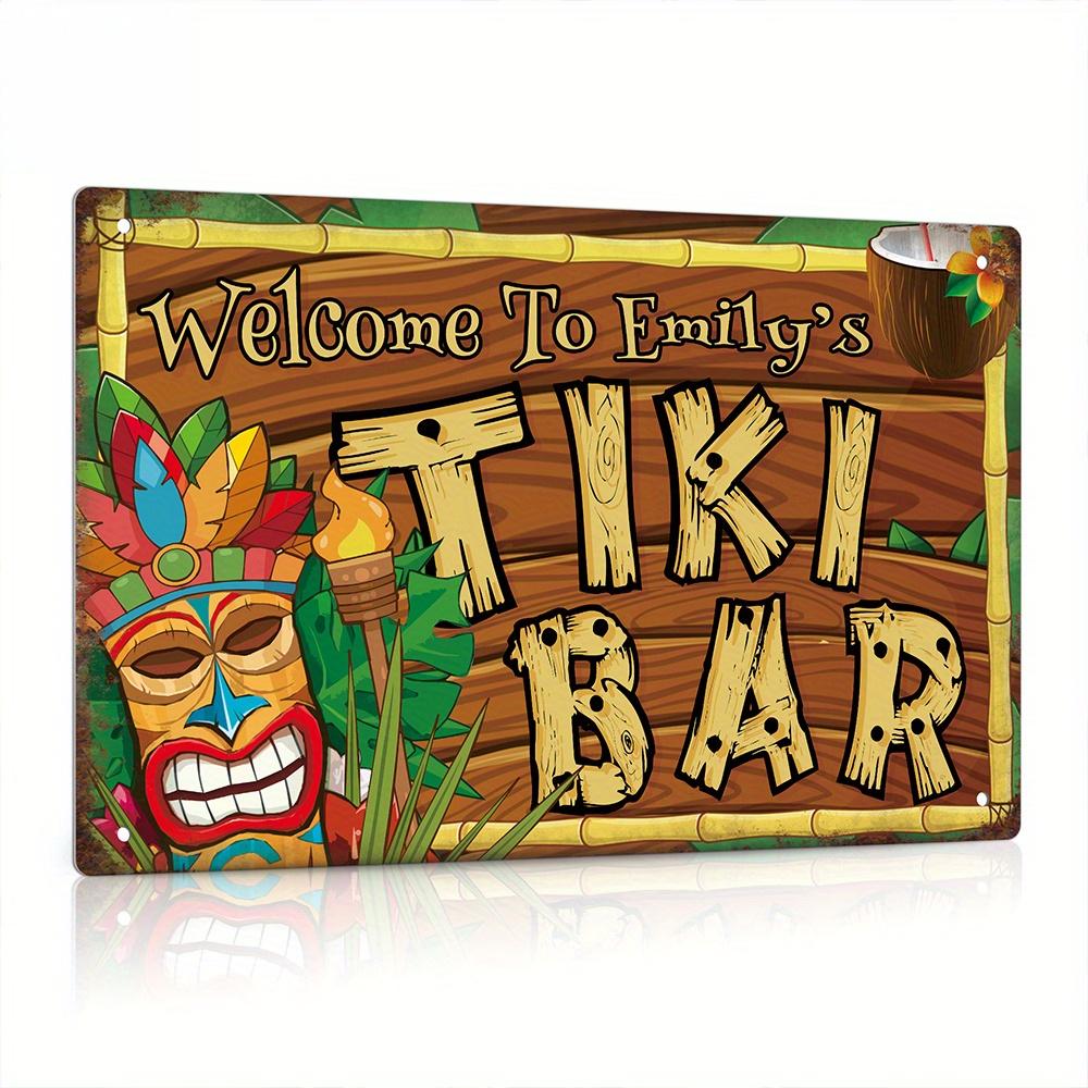 Custom  Decor Tiki Bar Sign, P - Home Bar Cafe 评论和价格