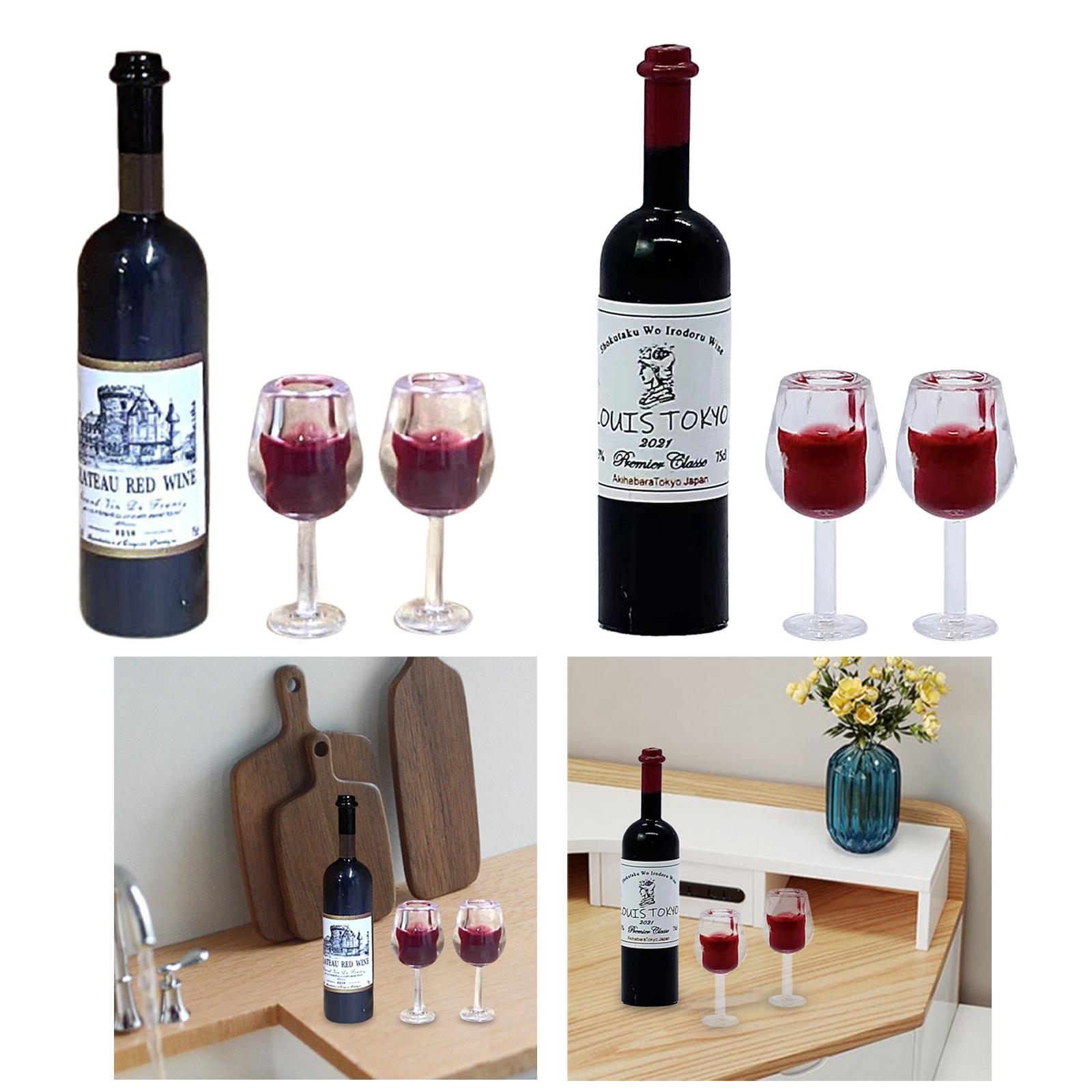 1/12 Scale Dollhouse Wine Bott - Home Bar Supplies 评论和价格