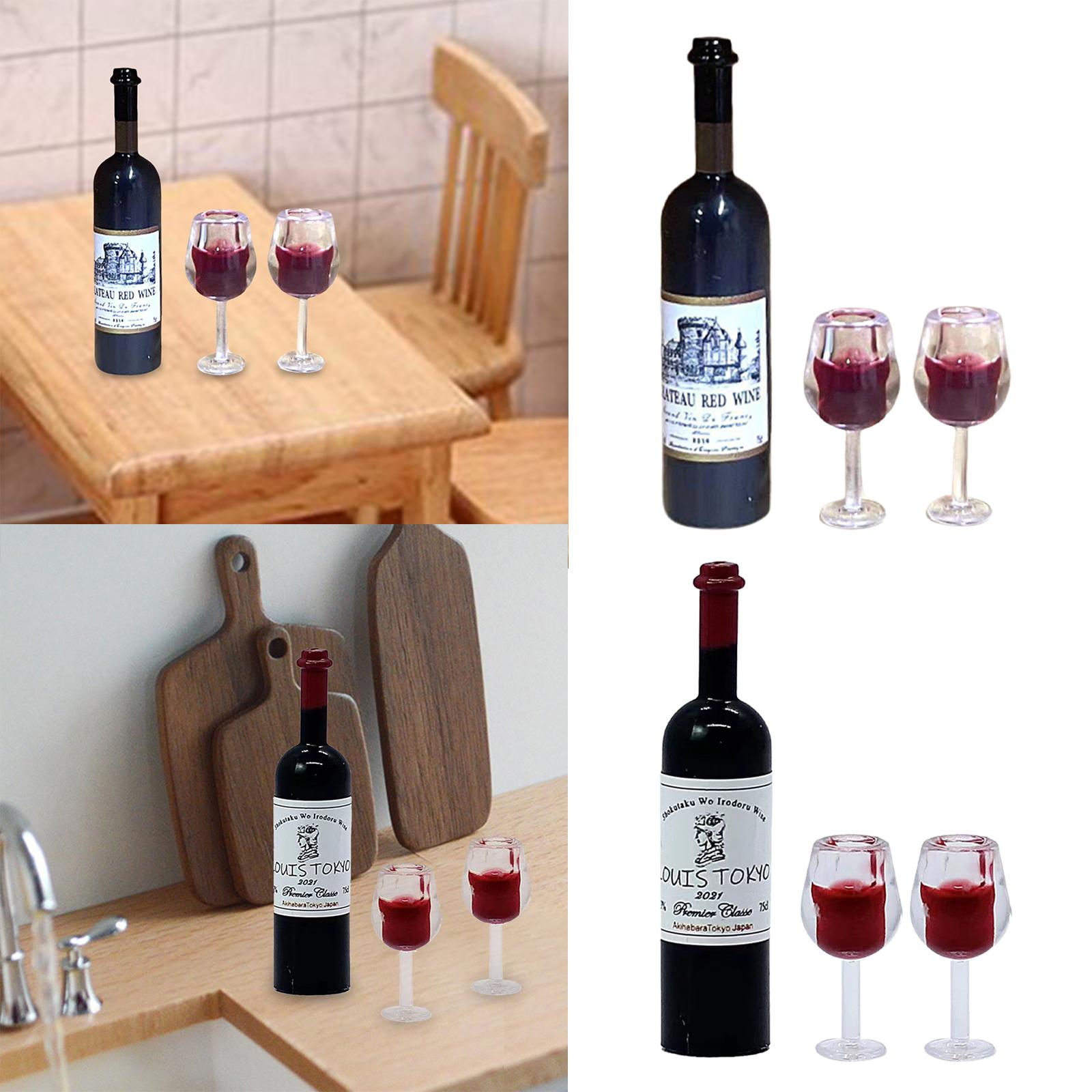 1/12 Scale Dollhouse Wine Bott - Home Bar Supplies 评论和价格