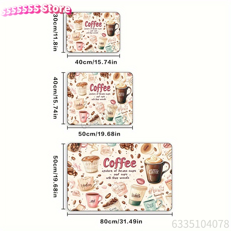 Coffee Cup Pattern Absorbent M - Bar Mat Rubber 评论和价格