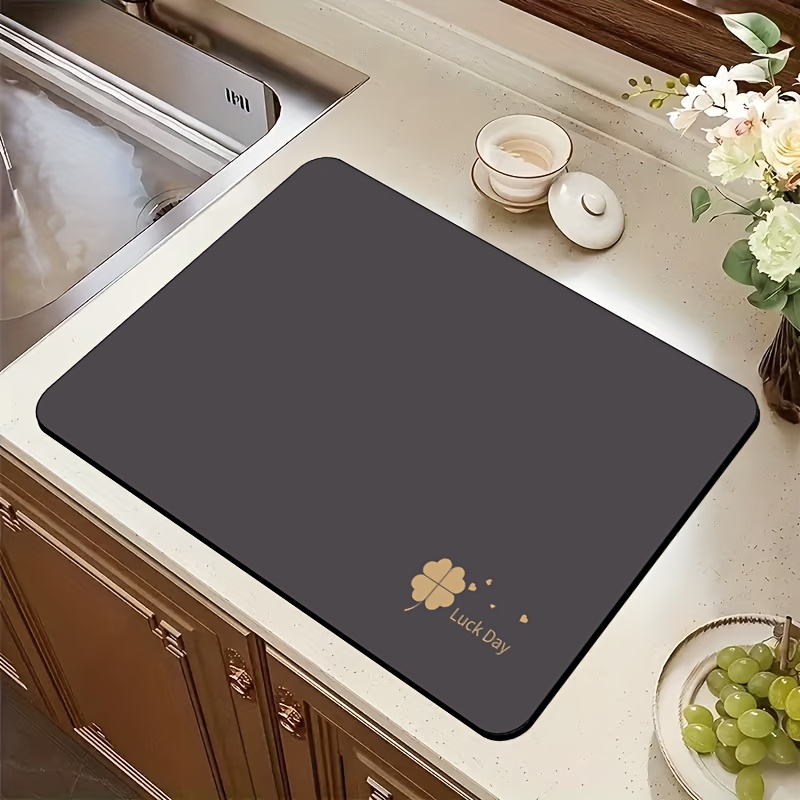 Dark Grey Clover Luck Dish Dry - Bar Mat Rubber 评论和价格