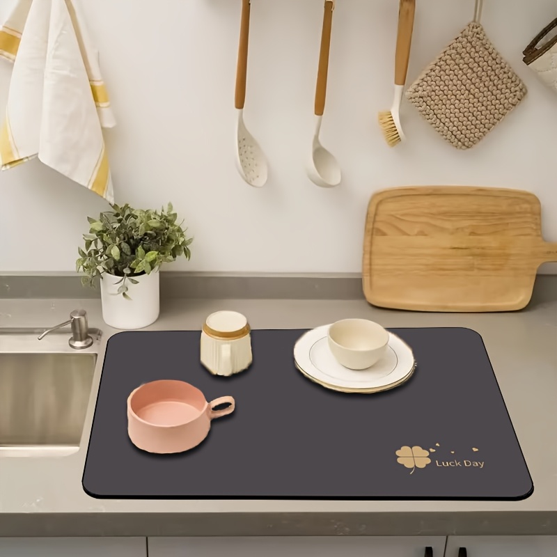 Dark Grey Clover Luck Dish Dry - Bar Mat Rubber 评论和价格
