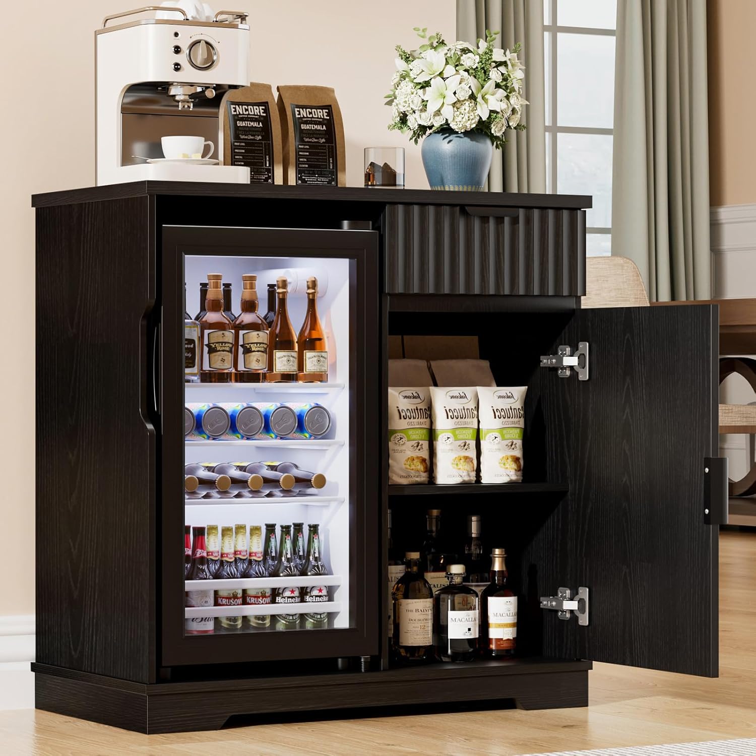 Fluted Mini Fridge Cabinet (Fr - Home Bar And Fridge 评论和价格