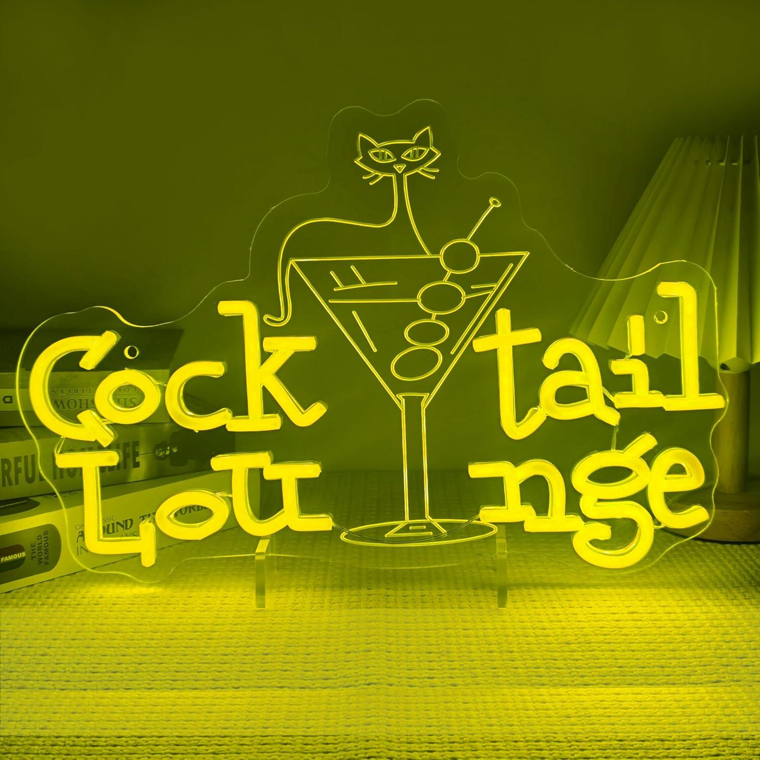 Cocktail Lounge Neon Sign Dimm - Home Bar Cafe 评论和价格