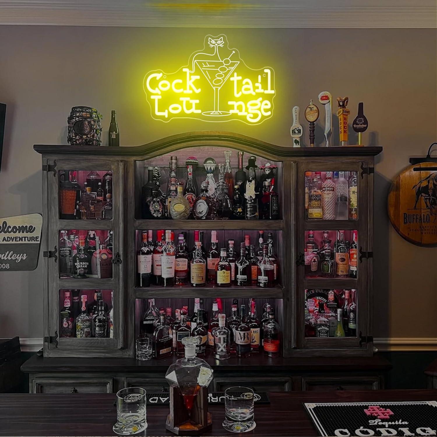 Cocktail Lounge Neon Sign Dimm - Home Bar Cafe 评论和价格